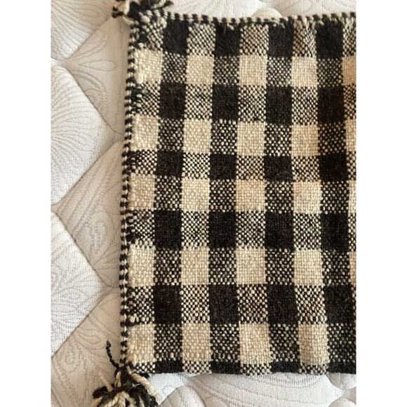 Plaid Checkerboard Pillow Cover Sham Textured Tweed Brown Beige Vintage MCM 70s - Picture 2 of 8